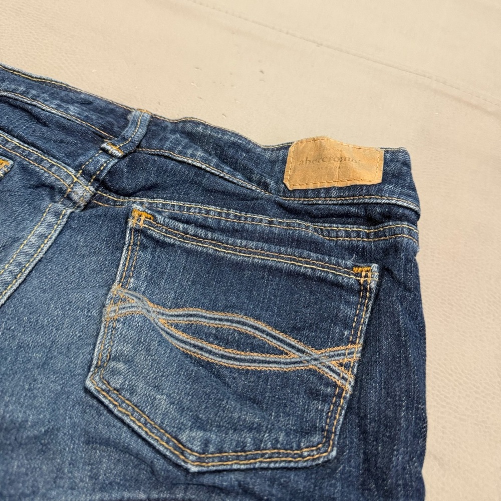 Abercrombie Kids Dark Wash Low Rise Micro Mini Y2K Denim Booty Short-00/24-6631 - Picture 7 of 8